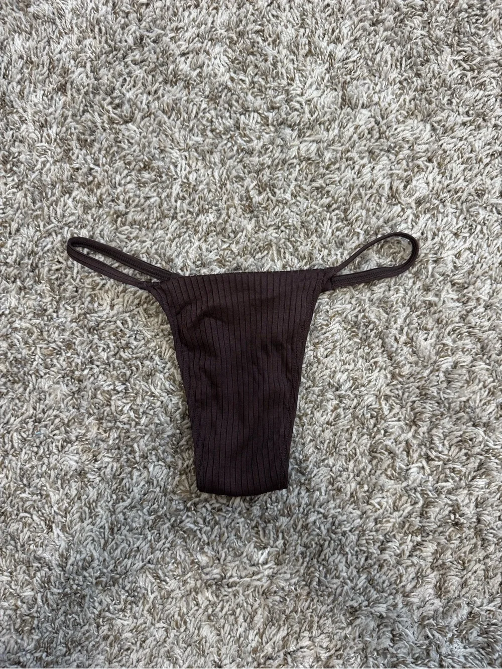 Monday swimwear espresso wide ribbed bikini bottoms petite